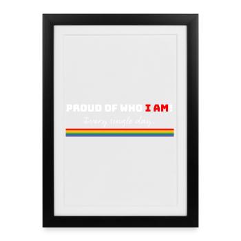 Fiers de moi – Rainbow LGBT - Affiche encadrée (27 × 37 cm) - noir - Devant