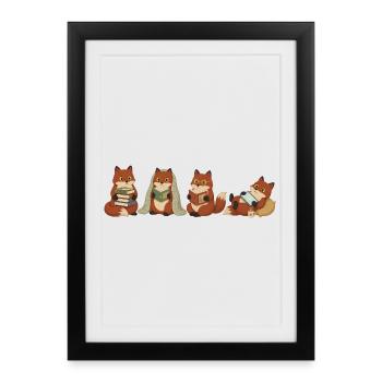 Undercover Reader Cats - Framed poster (27 × 37 cm) - black - Front
