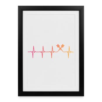 Darts Sunset Heartbeat Darts - Framed poster (27 × 37 cm) - black - Front