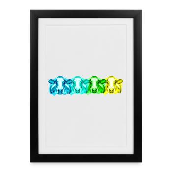 Vaches vaches - Affiche encadrée (27 × 37 cm) - noir - Devant