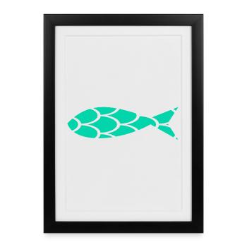sardine. fish. April fool. sea. ocean - Framed poster (27 × 37 cm) - black - Front