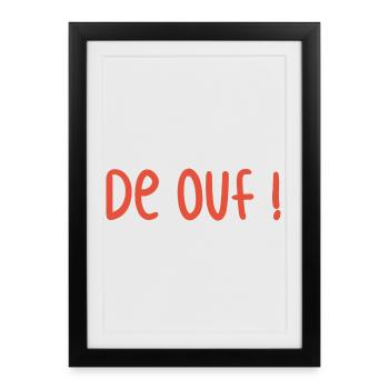 Crée ta phrase ... de ouf! typographie rouge - Affiche encadrée (27 × 37 cm) - noir - Devant
