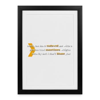 Endowed Genius Quote Typography - Framed poster (27 × 37 cm) - black - Front
