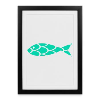 SARDINE. FISH. APRIL FOOL. EASTER. SEA - Framed poster (27 × 37 cm) - black - Front