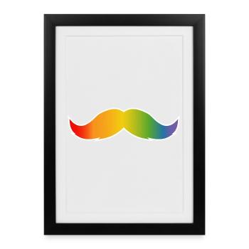 LGBT barbe arc-en-ciel LGBT lgbtqi queer - Affiche encadrée (27 × 37 cm) - noir - Devant