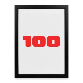 100. 100 YEARS. 100th ANNIVERSARY. BIRTHDAY 100 - Framed poster (27 × 37 cm) - black - Front