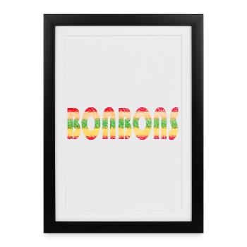 Bonbons - Affiche encadrée (27 × 37 cm) - noir - Devant