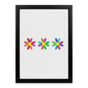 FLOWER. FLOWER. NATURE. ECOLOGY. ANNIVERSARY - Framed poster (27 × 37 cm) - black - Front
