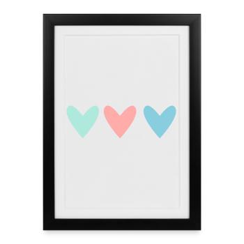 VALENTINE'S DAY. Bachelorette party. I LOVE YOU. I LOVE YOU. LOVE - Framed poster (27 × 37 cm) - black - Front