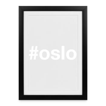 OSLO Norvège Norwegen Hashtag - Affiche encadrée (27 × 37 cm) - noir - Devant