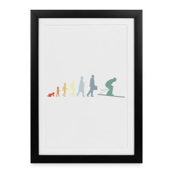 Évolution du ski - Affiche encadrée (27 × 37 cm) - noir - Devant
