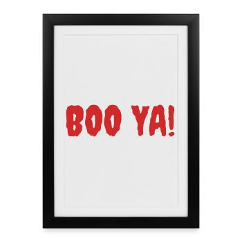 Vibrant Halloween Boo Yell Illustration - Framed poster (27 × 37 cm) - black - Front