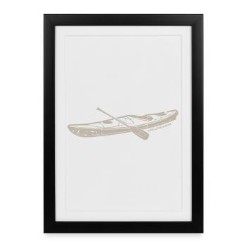 Let Love Win Kayak Print - Affiche encadrée (27 × 37 cm) - noir - Devant
