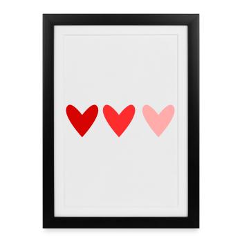 HEART. CHRISTMAS. COUPLE. VALENTINE'S DAY. JUST MARRIED. - Framed poster (27 × 37 cm) - black - Front