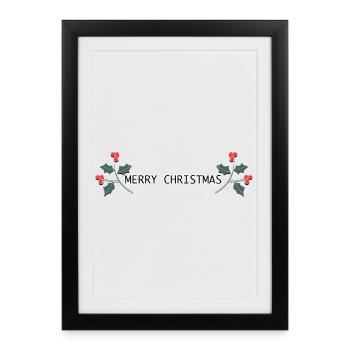Merry Christmas - Gerahmtes Poster (27 × 37 cm) - Schwarz - Vorne
