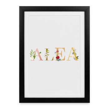 Le nom de l’ALEA est fleuri - Affiche encadrée (27 × 37 cm) - noir - Devant