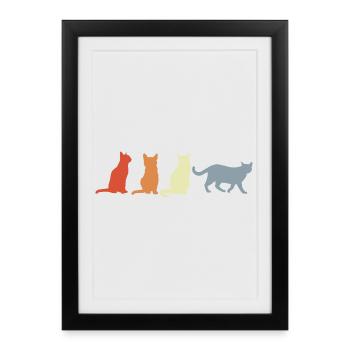 Vintage Cats - Framed poster (27 × 37 cm) - black - Front
