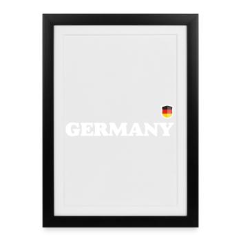 T-shirt de typographie Germany Crest - Affiche encadrée (27 × 37 cm) - noir - Devant
