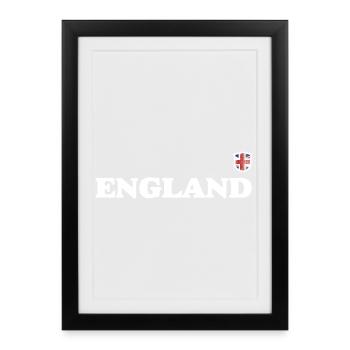 England Crest Typography - Framed poster (27 × 37 cm) - black - Front