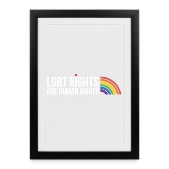 Mois de la fierté LGBTQ - Les droits des LGBT sont des droits de la personne - Affiche encadrée (27 × 37 cm) - noir - Devant