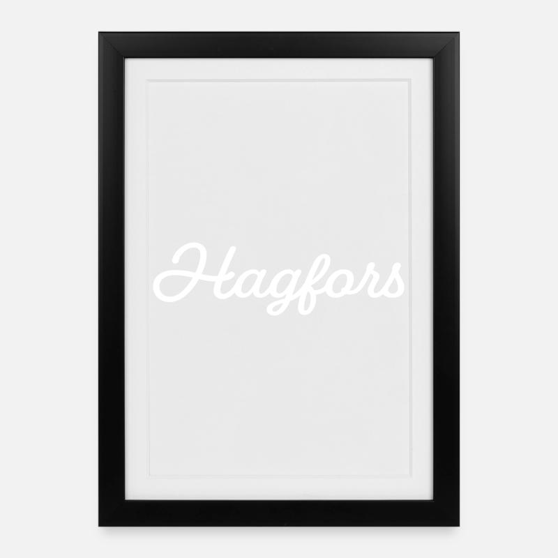 Hagfors weiß - Gerahmtes Poster (27 × 37 cm) - Schwarz