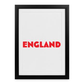 T-shirt emblème Made in England - Affiche encadrée (27 × 37 cm) - noir - Devant