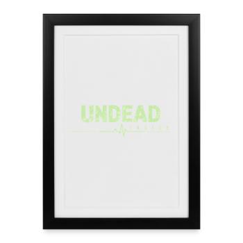 Undead Inside Zombie Saying - Framed poster (27 × 37 cm) - black - Front