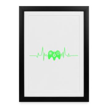 Gamer Game Video Game Blueberry Vintage Gaming - Framed poster (27 × 37 cm) - black - Front