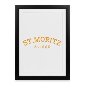St. Moritz - Suisse - Switzerland - Swiss - Framed poster (27 × 37 cm) - black - Front