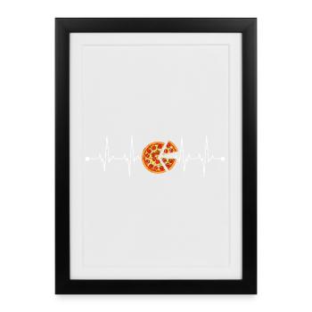 Pizza heartbeat - Framed poster (27 × 37 cm) - black - Front