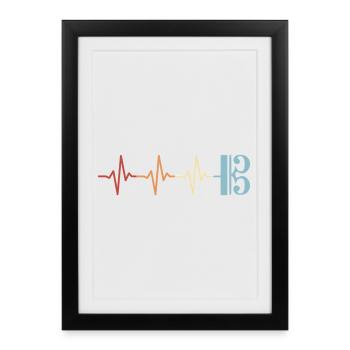 Clé d’alto, alto, alto, battement de cœur - Affiche encadrée (27 × 37 cm) - noir - Devant