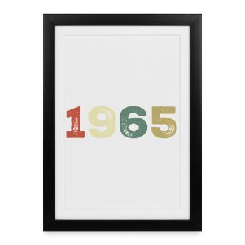 1965 Né en 1965 - Affiche encadrée (27 × 37 cm) - noir - Devant
