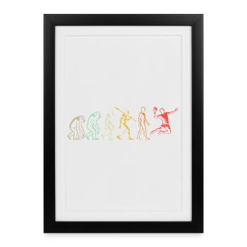 Passionnés de handball Sports de handball Joueurs de handball - Affiche encadrée (27 × 37 cm) - noir - Devant