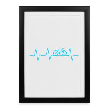 Bicycle Heartbeat ECG - Framed poster (27 × 37 cm) - black - Front