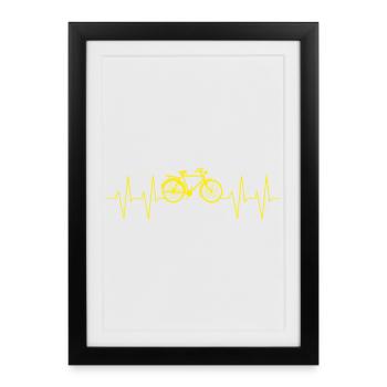 Bicycle Heartbeat Gift - Framed poster (27 × 37 cm) - black - Front