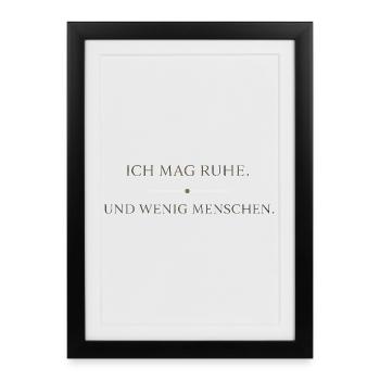 J’aime la paix et le calme de quelques personnes - Affiche encadrée (27 × 37 cm) - noir - Devant