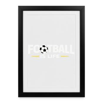 Fußball ist Leben - Gerahmtes Poster (27 × 37 cm) - Schwarz - Vorne