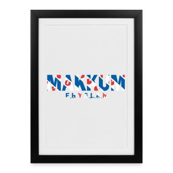 T-shirt, sweat à capuche, sac avec le drapeau Fryslan de Makkum Friesland - Affiche encadrée (27 × 37 cm) - noir - Devant