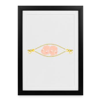 Annonce de la grossesse maman des jumeaux maman maman - Affiche encadrée (27 × 37 cm) - noir - Devant