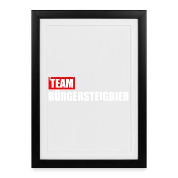 Team Bürgersteigbier Ortskontrollfahrt OKF - Gerahmtes Poster (27 × 37 cm) - Schwarz - Vorne