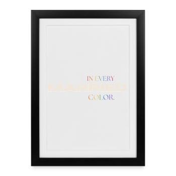 Married in every Color Pride Regenbogen Typografie - Gerahmtes Poster (27 × 37 cm) - Schwarz - Vorne