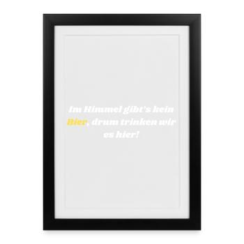 Il n’y a pas de bière au paradis - Affiche encadrée (27 × 37 cm) - noir - Devant