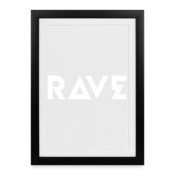 RAVE Geometric Bold Logo - Affiche encadrée (27 × 37 cm) - noir - Devant