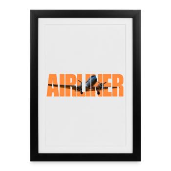 Avion de ligne DC-3 - Affiche encadrée (27 × 37 cm) - noir - Devant