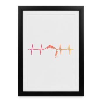 Climbing Sunset Heartbeat Climber - Framed poster (27 × 37 cm) - black - Front