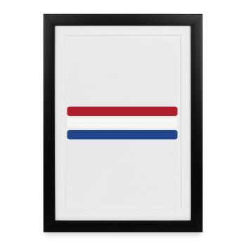 Netherlands Flag Minimal - Flag Fan Stripe - Framed poster (27 × 37 cm) - black - Front