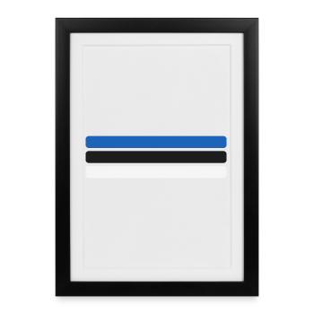 Estonia Flag Minimal - Flag Fan Stripe Design - Framed poster (27 × 37 cm) - black - Front
