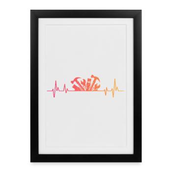 DIY Sunset Heartbeat DIY - Framed poster (27 × 37 cm) - black - Front