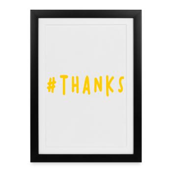 THANK YOU. THANKS. THANK YOU. ANNIVERSARY. BIRTH. - Framed poster (27 × 37 cm) - black - Front