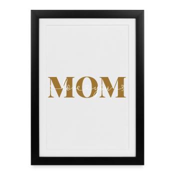Je t’aime Maman Déclaration d’amour Mère Chère Maman - Affiche encadrée (27 × 37 cm) - noir - Devant